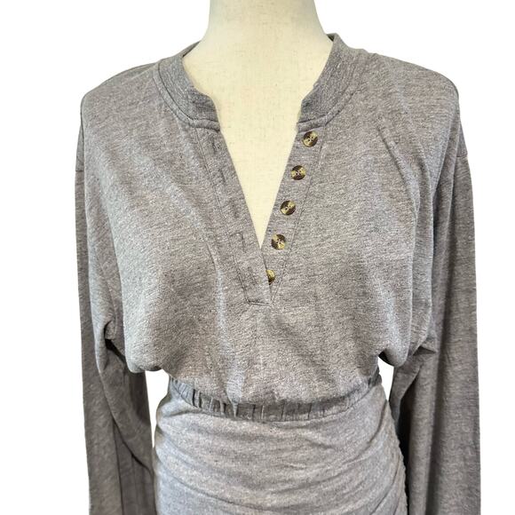 Chaser Women's Gray Ruched bottom midi Dress Long Sleeve Size S - Picture 4 of 10